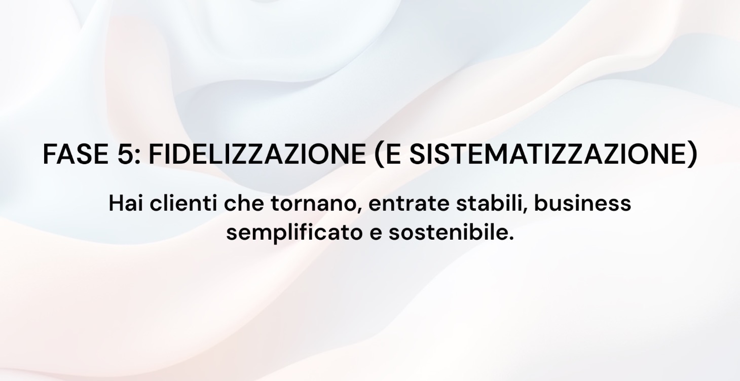 5) FIDELIZZAZIONE (E SISTEMATIZZAZIONE)