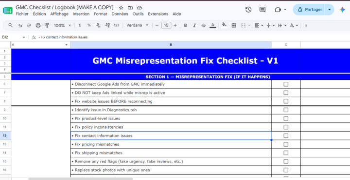 Free GMC Misrepresentation Reactivation Checklist
