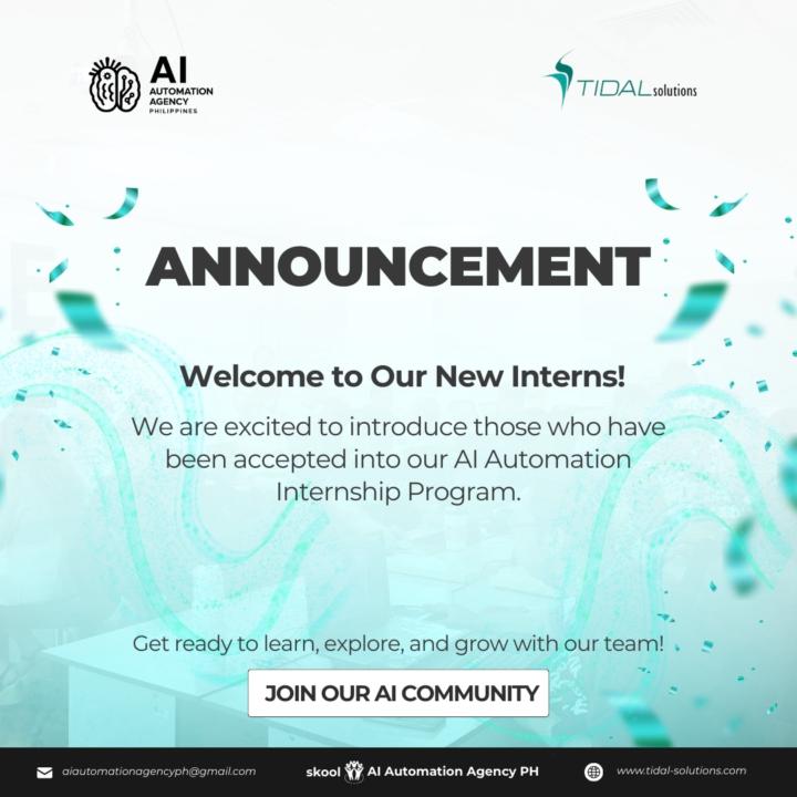 Announcement: Welcome to Our New Interns!