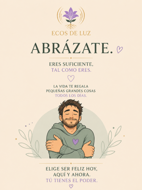 🌿 Abrázate. Eres suficiente. Elige vivir aquí y ahora.