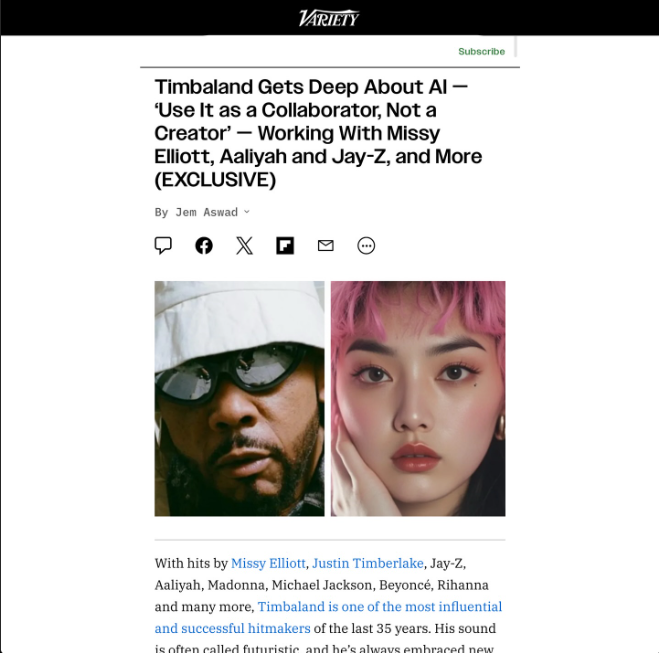 Timbaland speaks on AI
