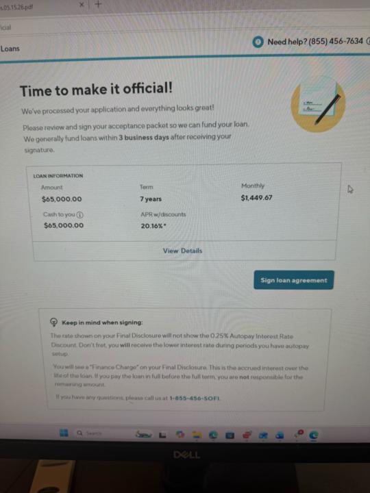 Sofi - $65,000 Approval