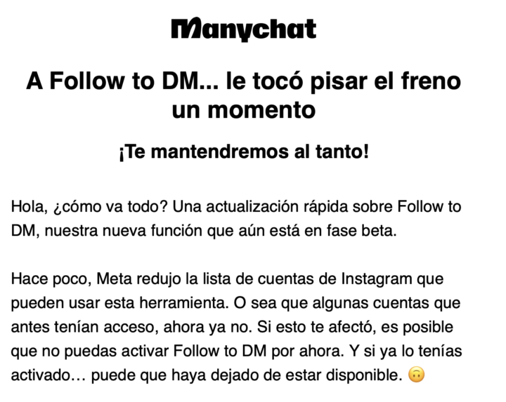 Noticias sobre Bienvenidas automaticas en Instagram: Manychat