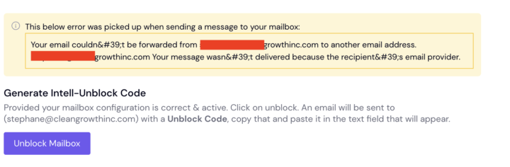 Warm up stop after 2 days