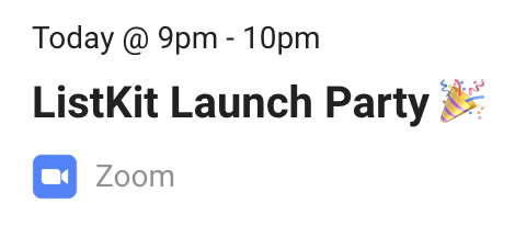 ListKit Launch Party via Zoom