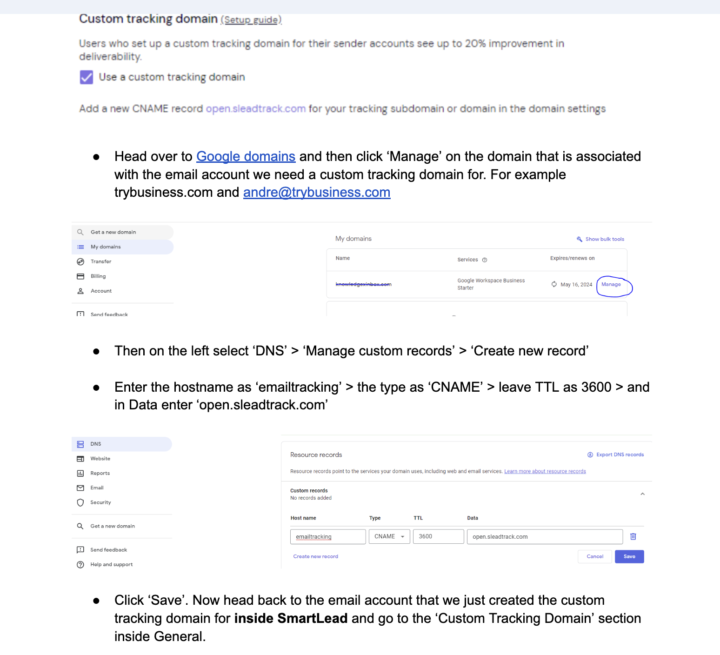 Outlook setup in Step 2