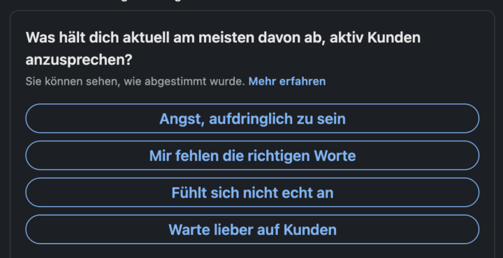 Die meisten gewinnen keine Kunden, nicht weil sie es nicht können 