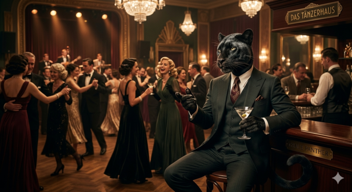 Der schwarze Panther mit den graumelierten Schläfen