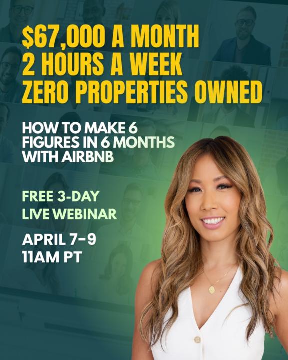 🏠 Free 3-Day Challenge: Build a Six-Figure Airbnb Business From Scratch - Live Webinar April 7-9