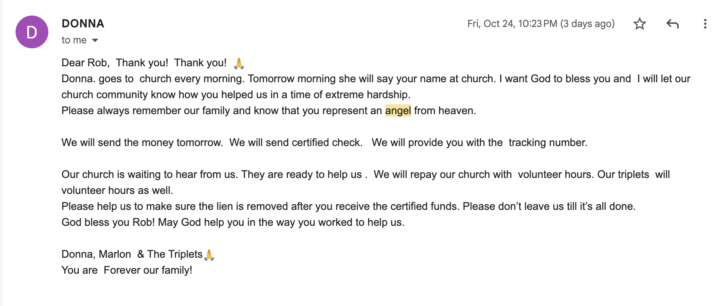 Borrower just called me an "Angel from Heaven" 👼