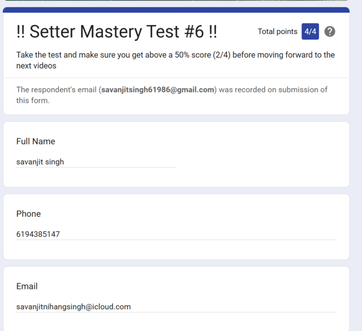 !! Setter Mastery Test #6 !!