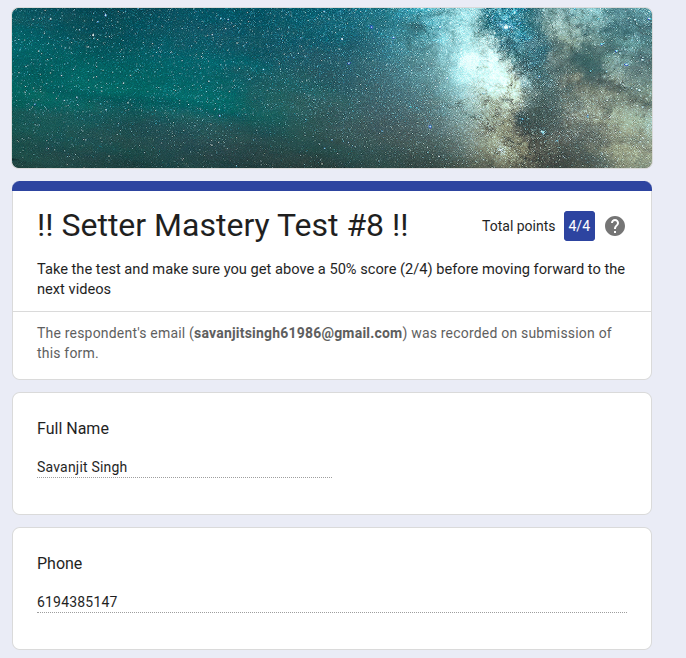 !! Setter Mastery Test #8 !!✔️