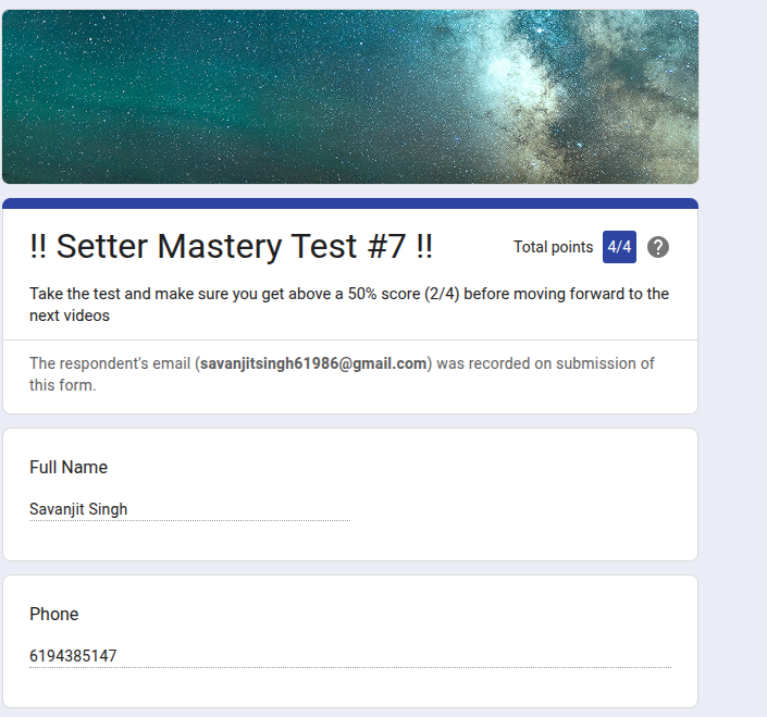 !! Setter Mastery Test #7 !!