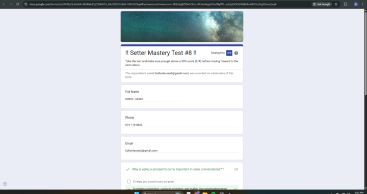 Setter Master Test #8 & Takeaways