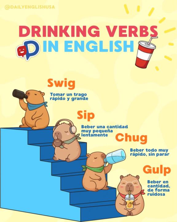 🥤 ¿Cómo se dice "tomar" en inglés? Hay 4 formas diferentes!