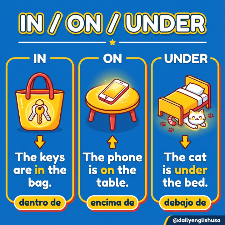 IN / ON / UNDER: Apréndelo en 1 minuto