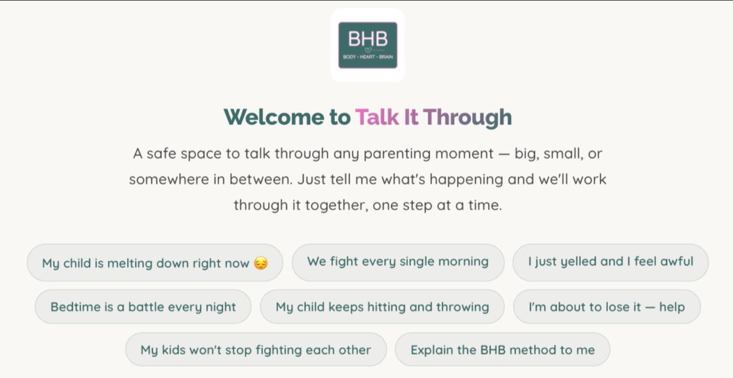 The BHB Talk It Through Tool