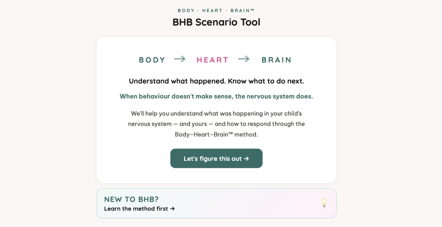 The BHB Scenario Tool