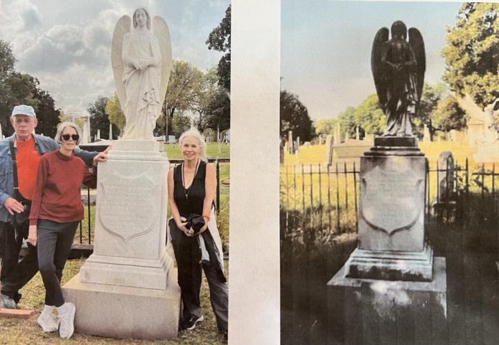 I clean cemetery headstones