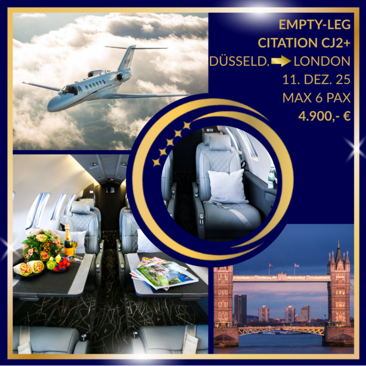 Empty-Leg Düsseldorf-London-City Citation CJ2+