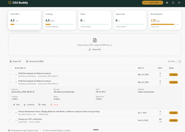 (Never lose a CEU cert again) CEU Buddy- 10 more beta spots!