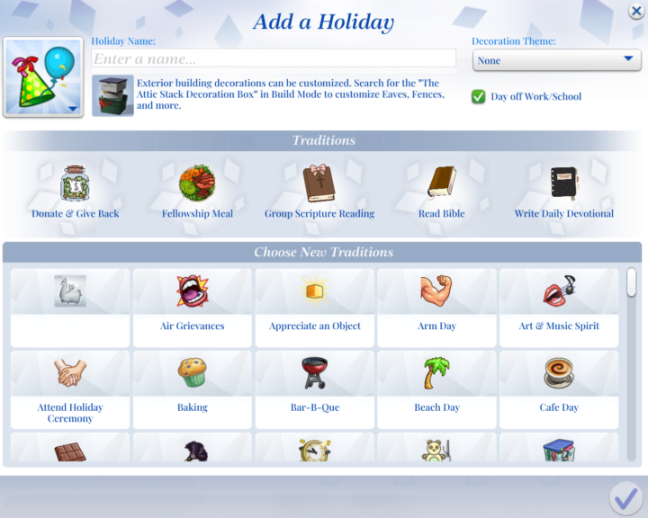 Modding Diary (Help Me With Holiday Traditions & Lot Traits) 