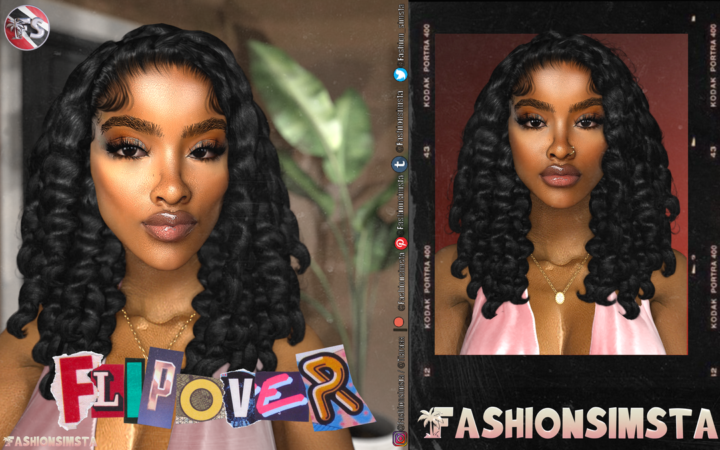 Curly flip over (Twist out)