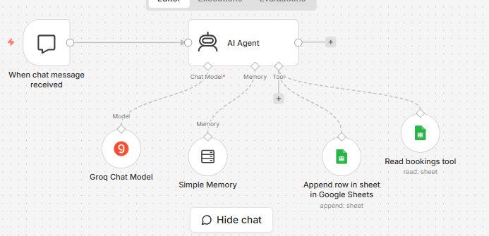 🤖 Restaurant Booking Chatbot (n8n Automation)