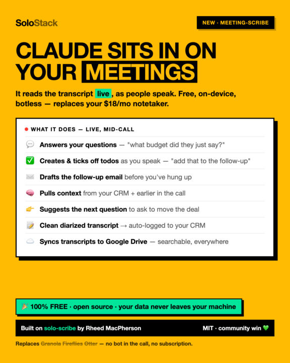 Claude can now sit in on your meetings — live (and it's free) 🎙️