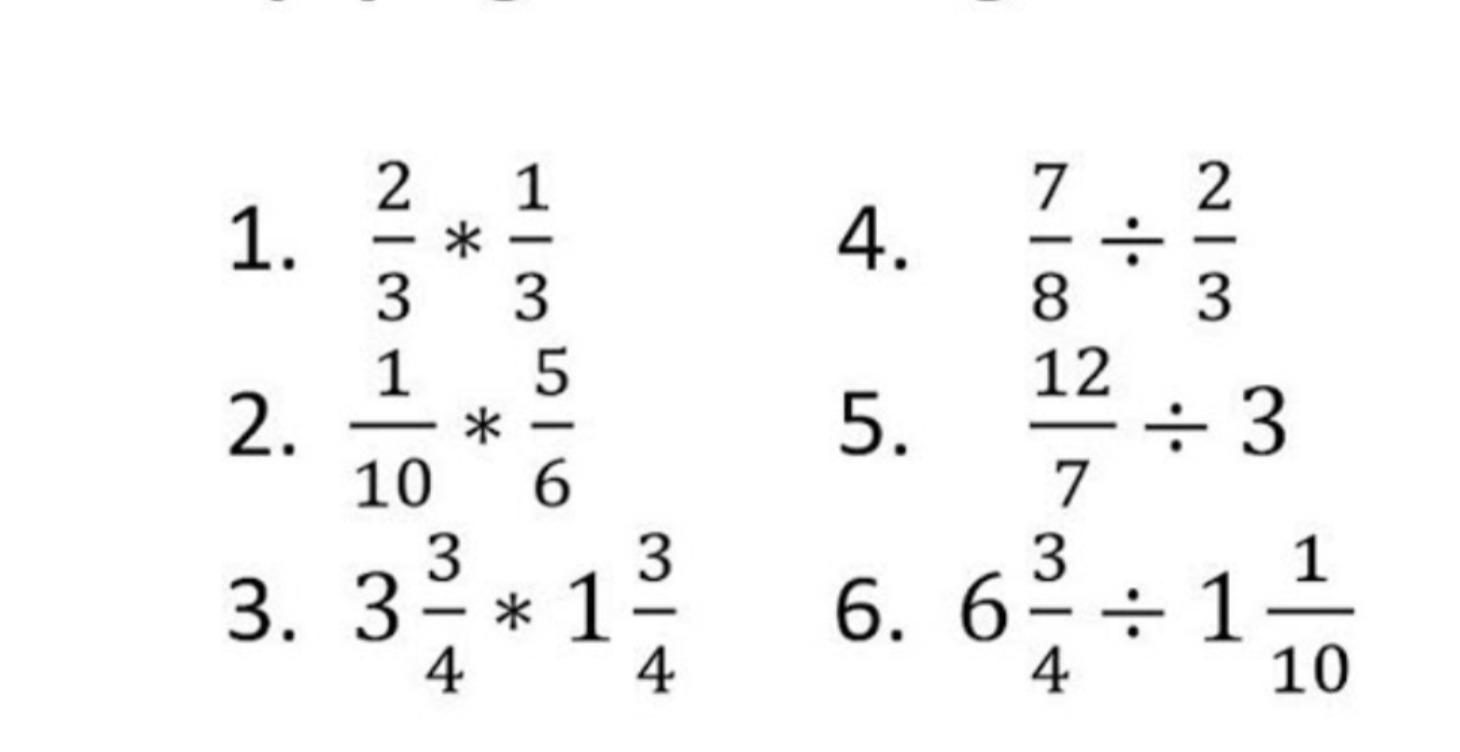 Fractions 4: Multiplying & Dividing