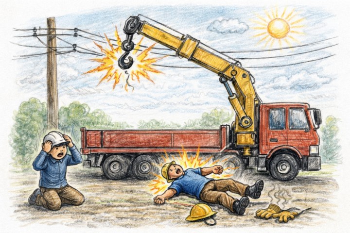 Case Study 90: Lorry-Mounted Crane Contacts Overhead Line. Fatal Electrocution