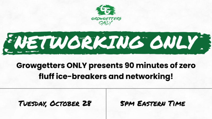 Reminder: NETWORKING ONLY - Tuesday! – October 28 at 5 PM ET