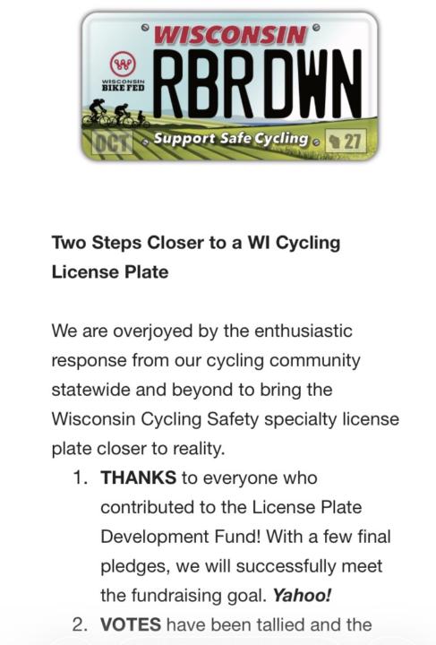WI Bike Fed plate.
