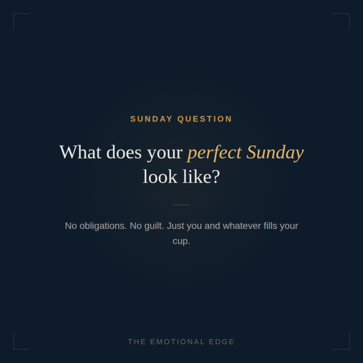 What does your perfect Sunday look like?