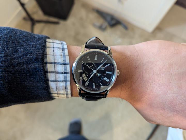 Chronometer Level Accuracy 15/52: Orient Sun & Moon RA-AK0011D30B (blue dial) 