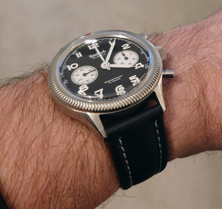 Hanhart 417es with new Dassari sailcloth strap