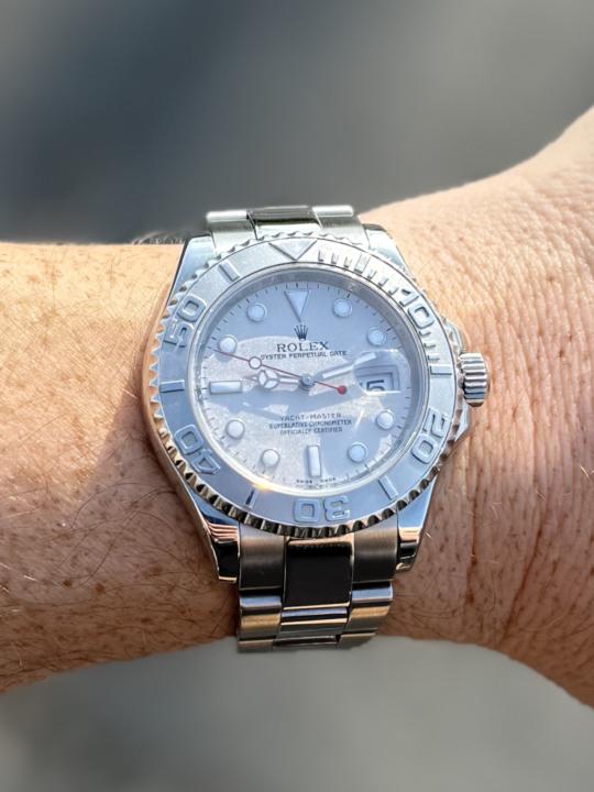 WOTD- April 30 Day Challenge Day 15 White Dial Wednesday: Rolex Yacht-Master Platinum 