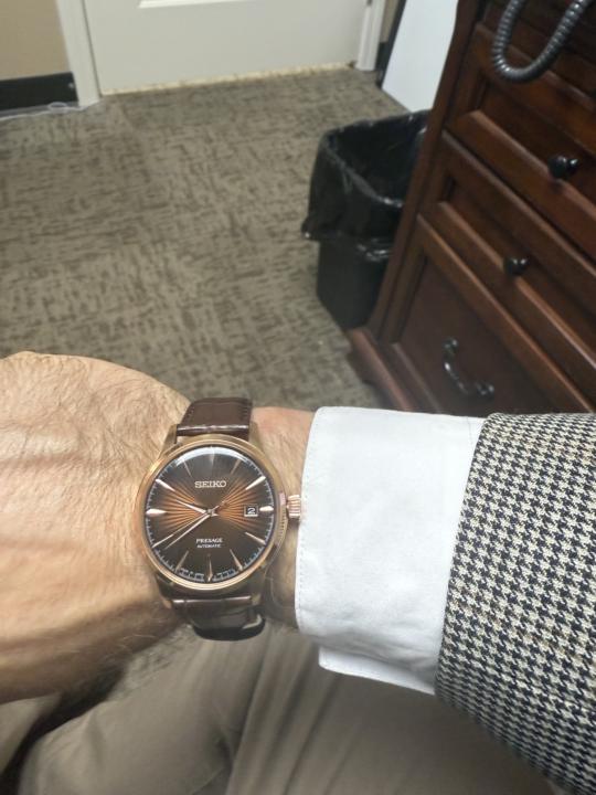 WOTD - Seiko Presage Rose Gold & Brown 