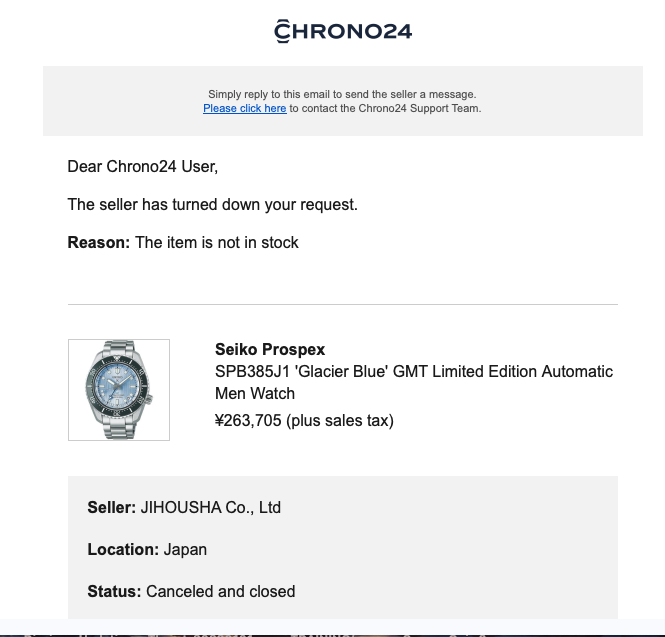 Another Seiko Setback