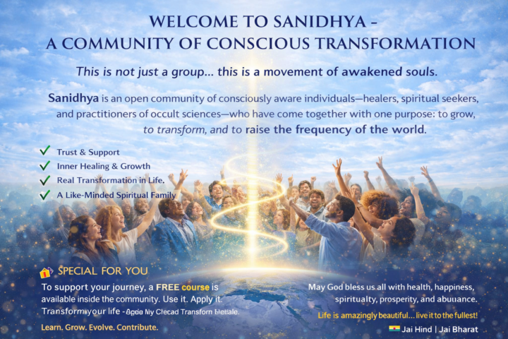 ✨ WELCOME TO SANIDHYA – A COMMUNITY OF CONSCIOUS TRANSFORMATION ✨