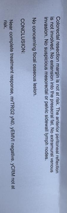 MRI results - near complete response 