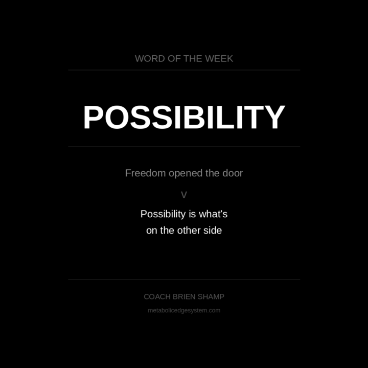 Word of the Week: POSSIBILITY