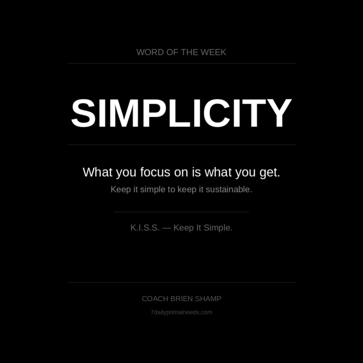 Word of the Week: SIMPLICITY