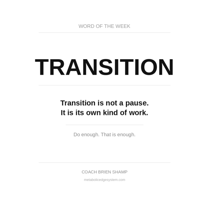 Word of the Week: TRANSITION