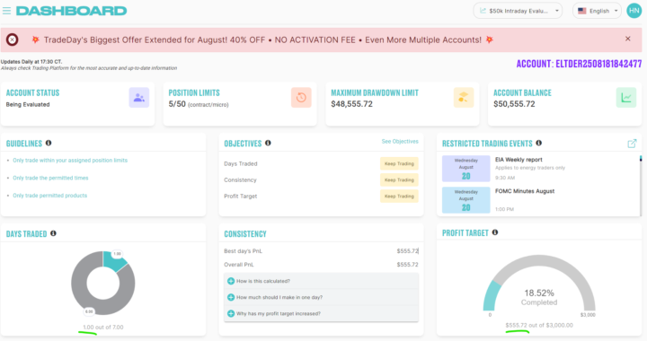 New Eval Account with TradeDay