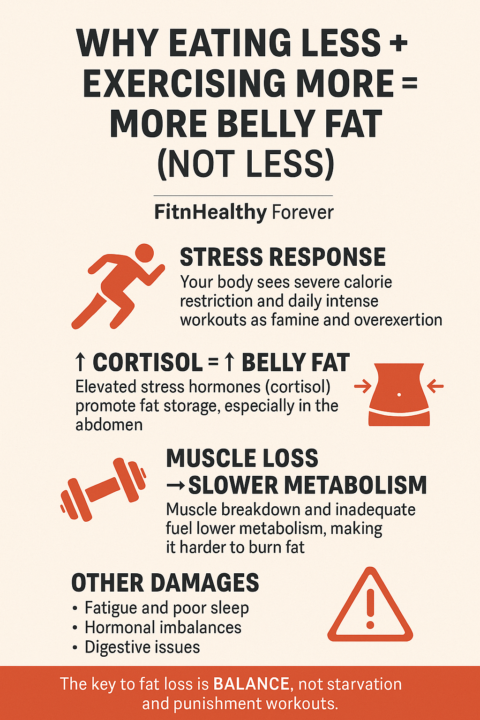 Eating Less + Exercising More = More Belly Fat (Not Less)