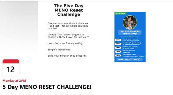 5 DAY MENO RESET CHALLENGE starting Jan 12th