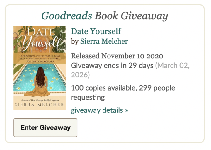 Book GIVEAWAY- Goodreads- Date Yourself