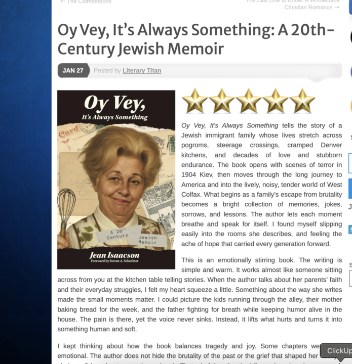 Steve's Grandma's book!!! ⭐⭐⭐⭐⭐