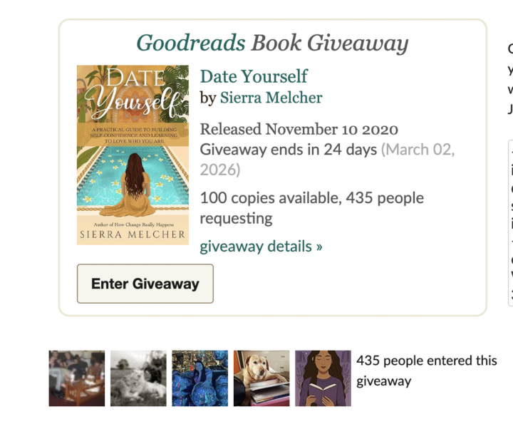 Book GIVEAWAY- Goodreads- Date Yourself